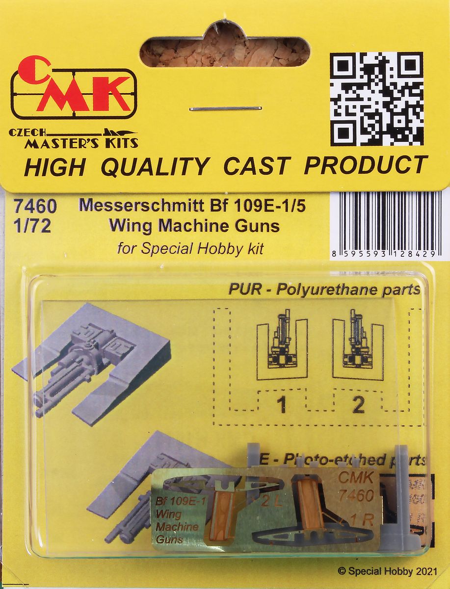CMK CMK7460 1:72 Messerschmitt Bf-109E-1/5 Wing Machine Guns