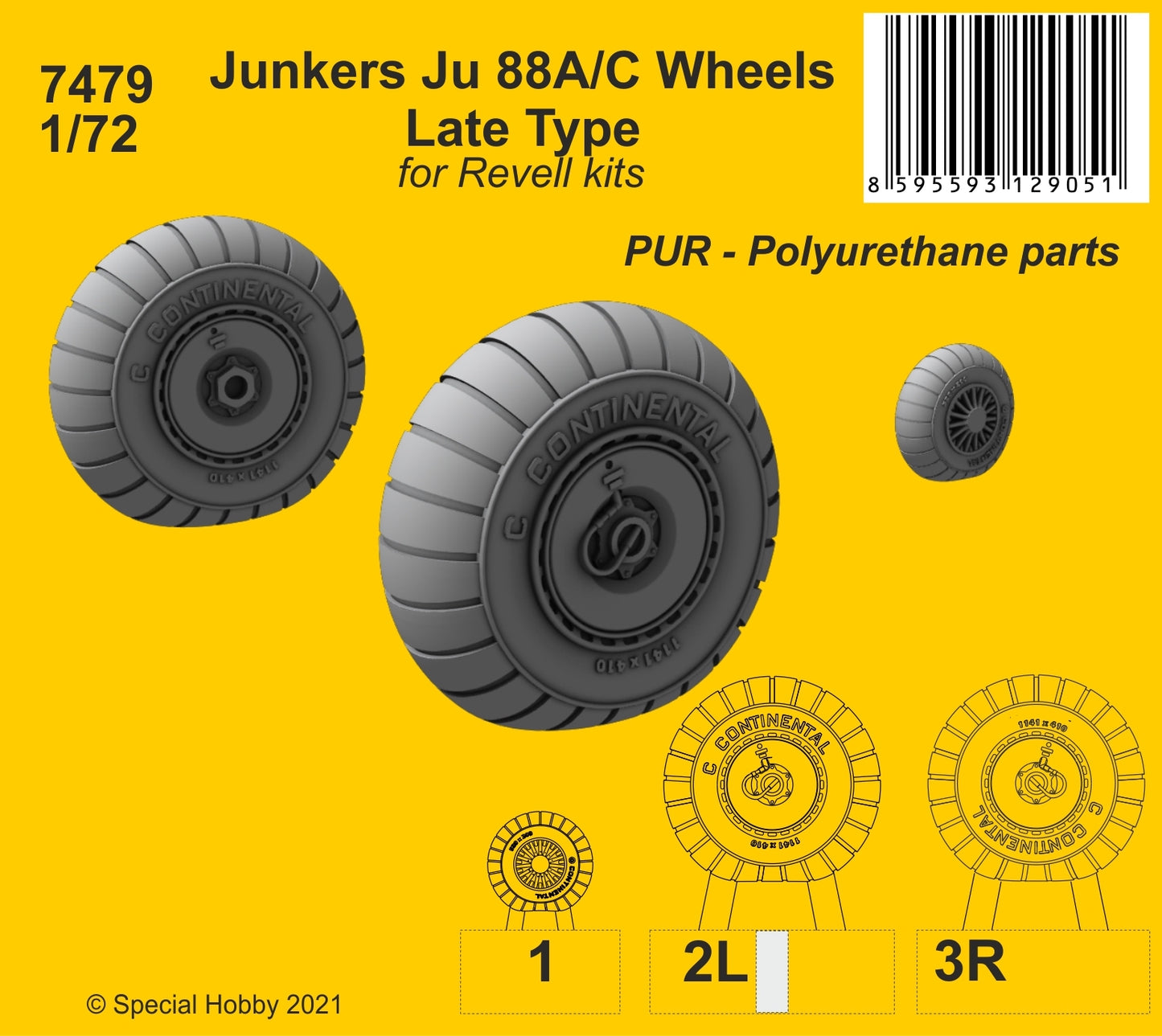 CMK/Czech Master Kits CMK7479 1:72 Junkers Ju-88A/C Wheels Late Type