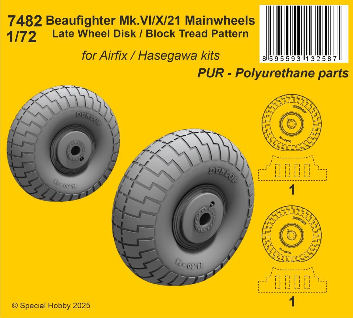 CMK CMK7482 1:72 Bristol Beaufighter Mk.VI/Mk.X/Mk.21 Main wheels