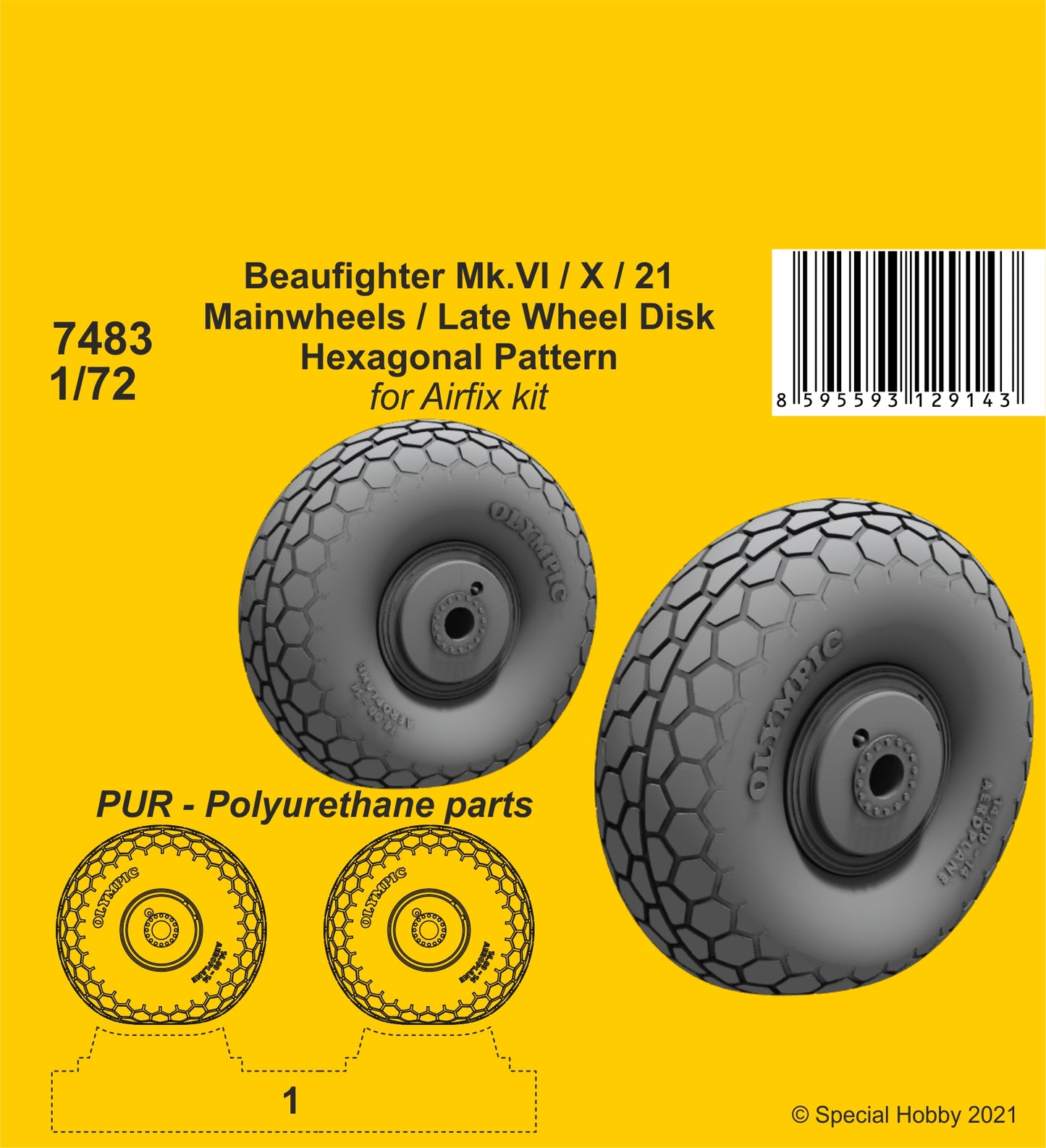 CMK CMK7483 1:72 Bristol Beaufighter Mk.VI/Mk.X/Mk.21 Mainwheels