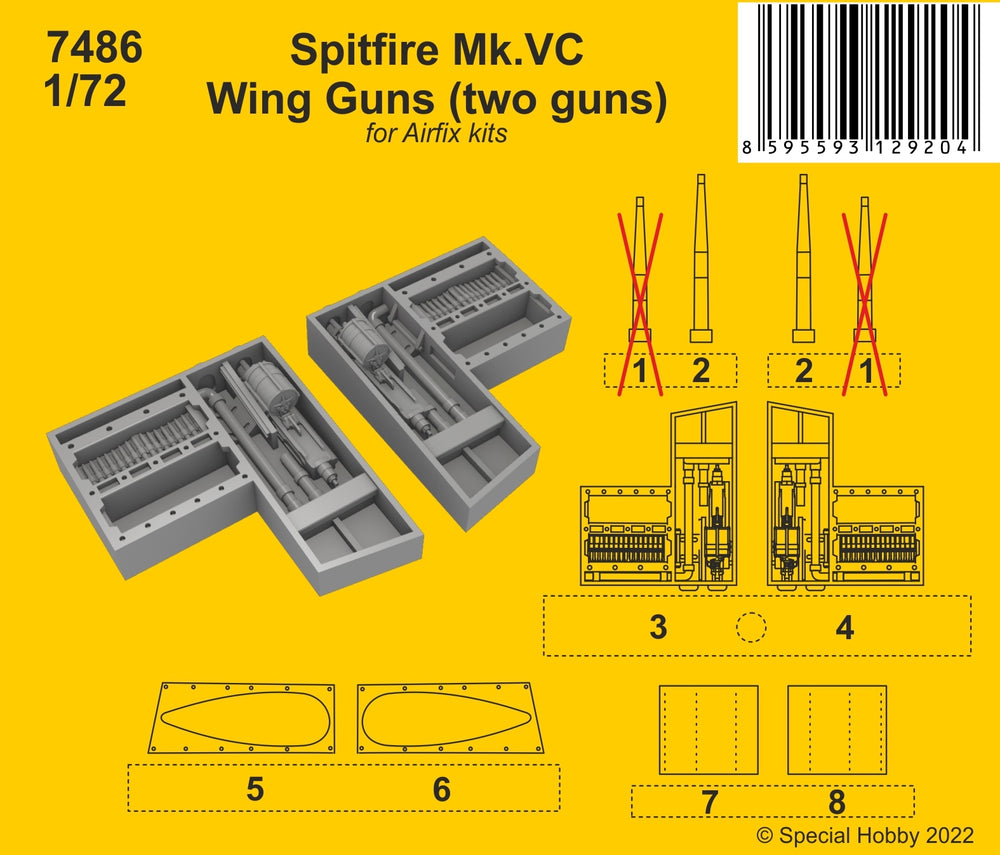 CMK/Czech Master Kits CMK7486 1:72 Supermarine Spitfire Mk.VC Wing Guns