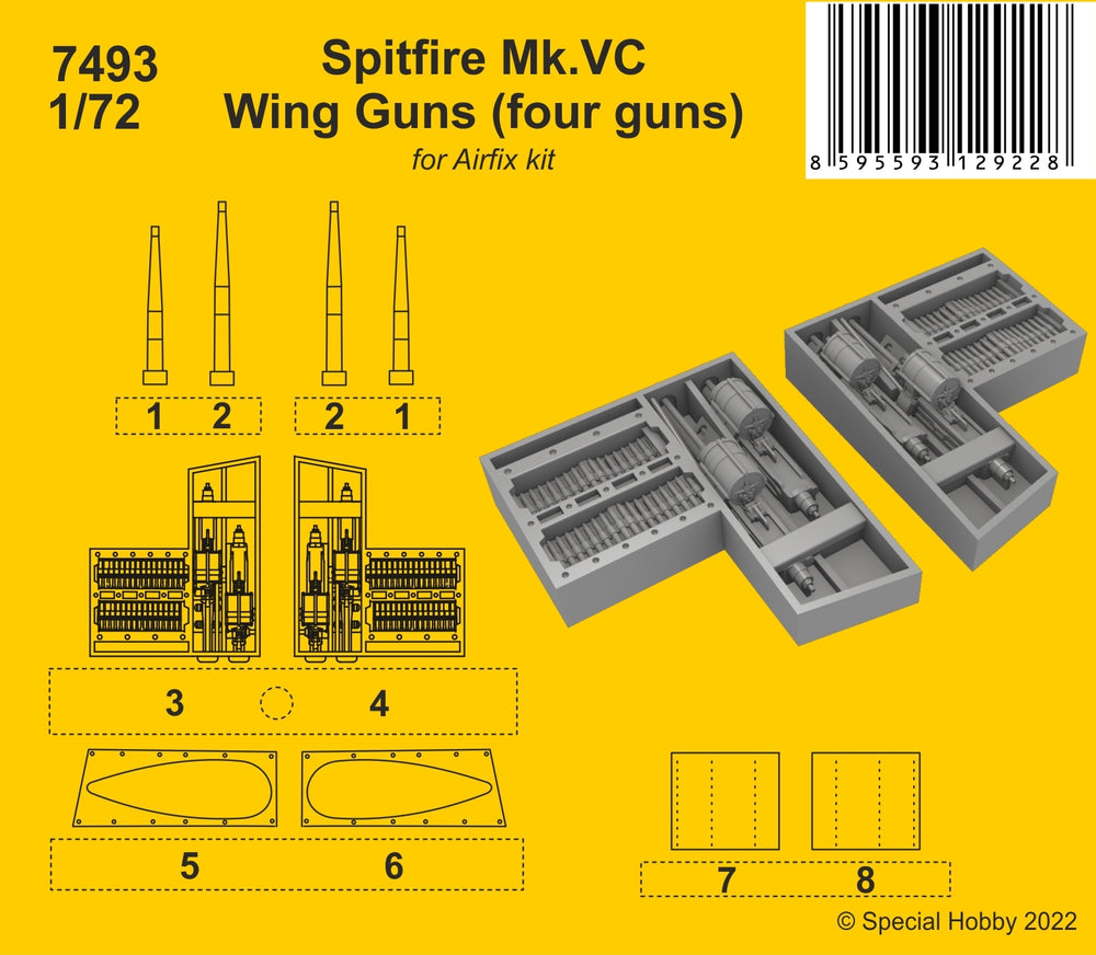 CMK/Czech Master Kits CMK7493 1:72 Supermarine Spitfire Mk.VC Wing Guns