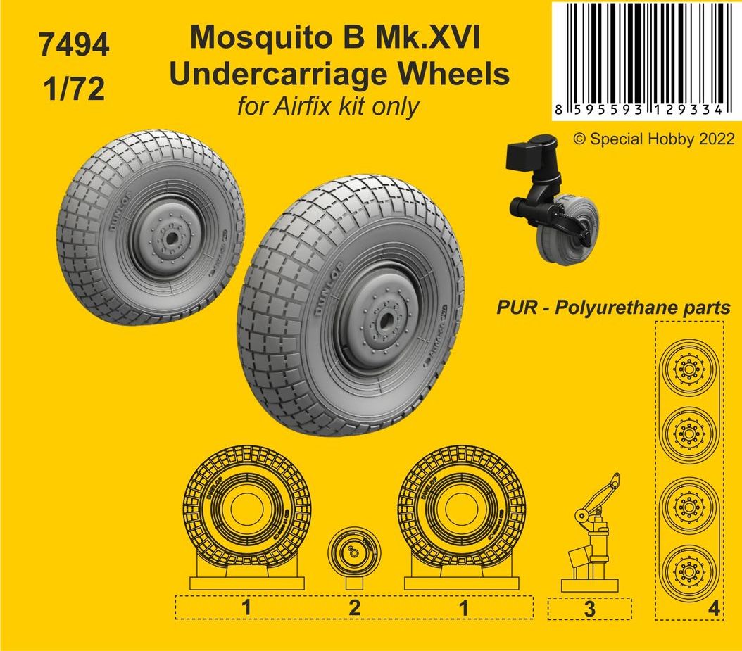 CMK CMK7494 1:72 DH Mosquito B Mk.XVI Main Undercarriage Wheels