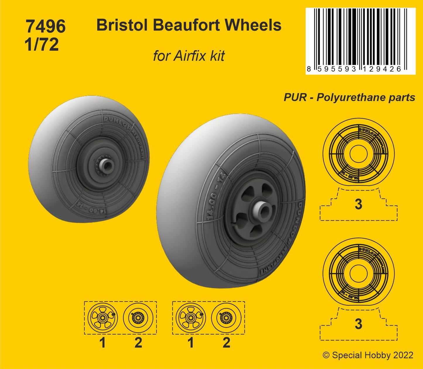 CMK/Czech Master Kits CMK7496 1:72 Bristol Beaufort Wheels