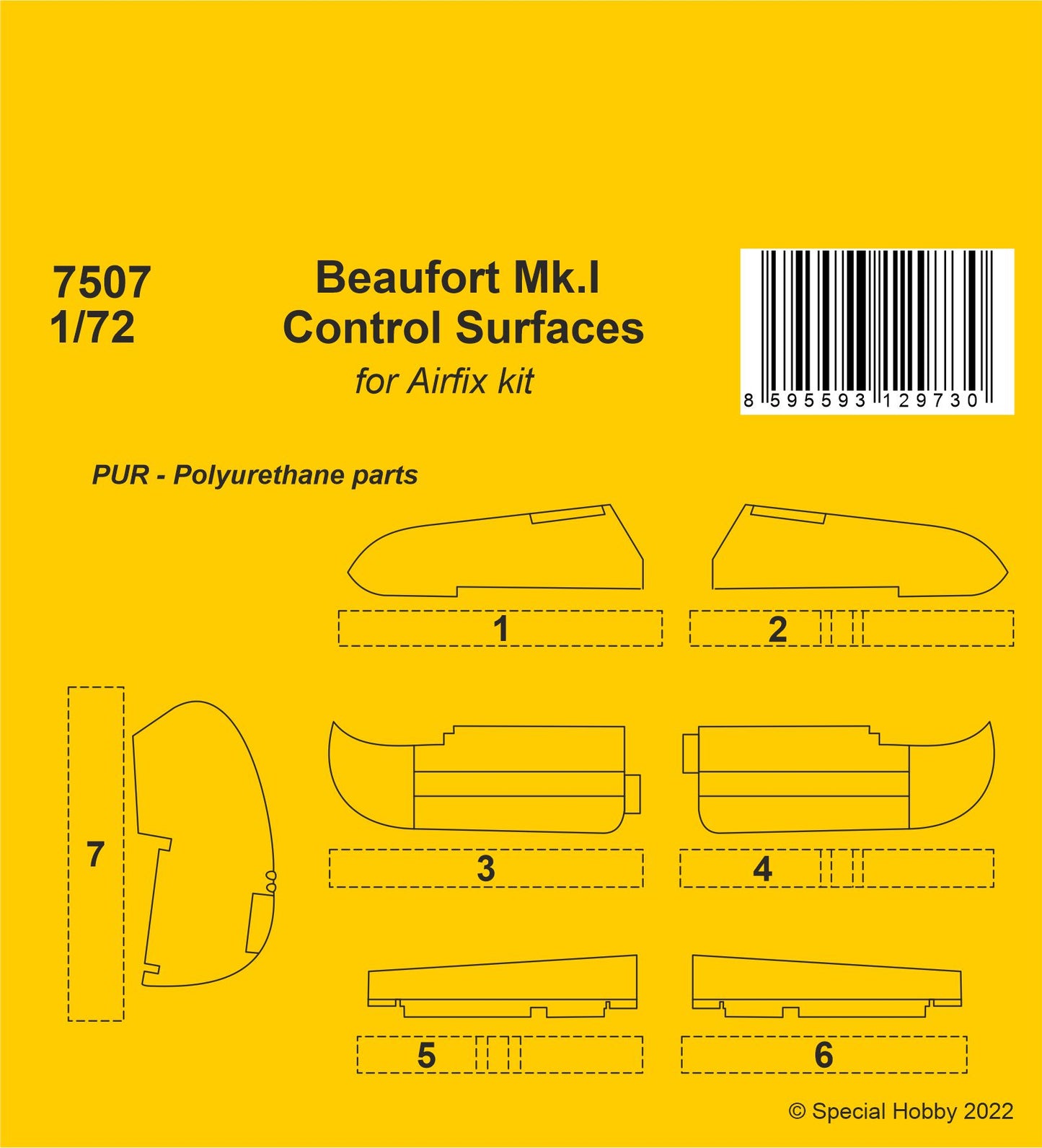 CMK/Czech Master Kits CMK7507 1:72 Bristol Beaufort Mk.I Control Surfaces