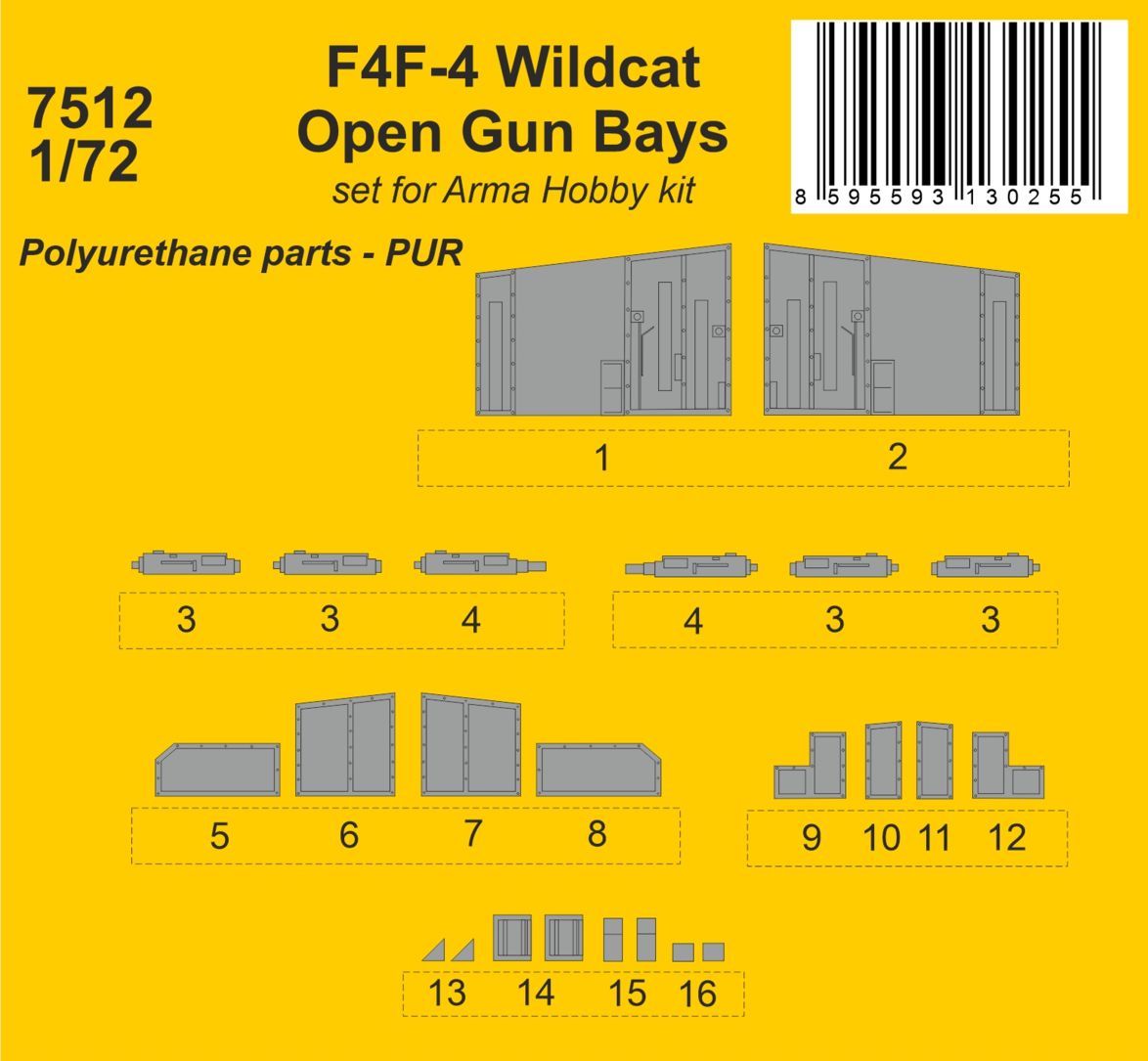 CMK/Czech Master Kits CMK7512 1:72 Grumman F4F-4 Wildcat Open Gun Bays