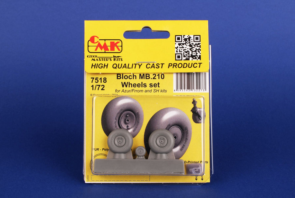CMK CMK7518 1:72 Bloch MB.210 Mainwheels and Tailwheel with Leg