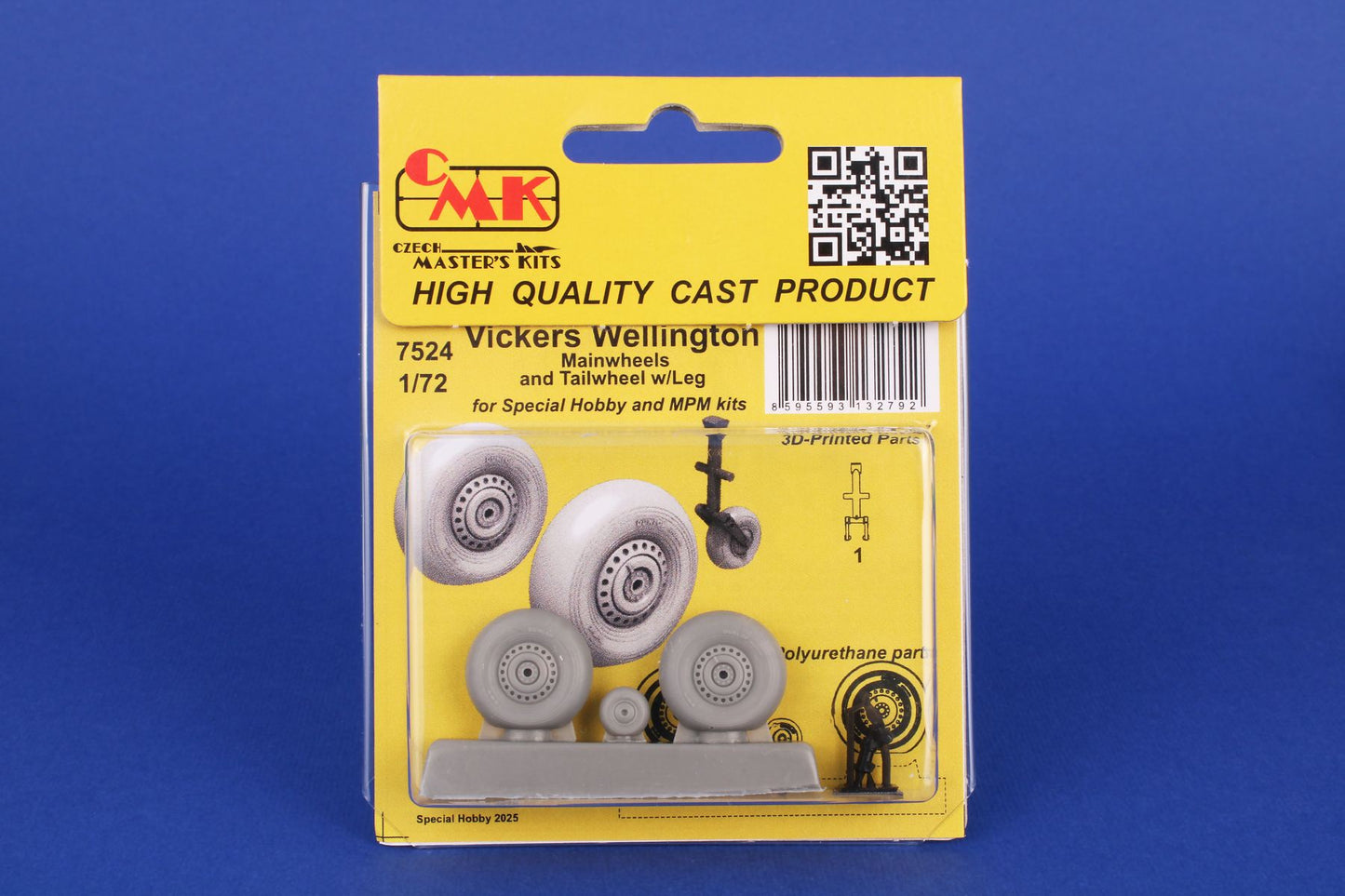 CMK CMK7524 1:72 Vickers Wellington Main & Tail Wheels with Leg