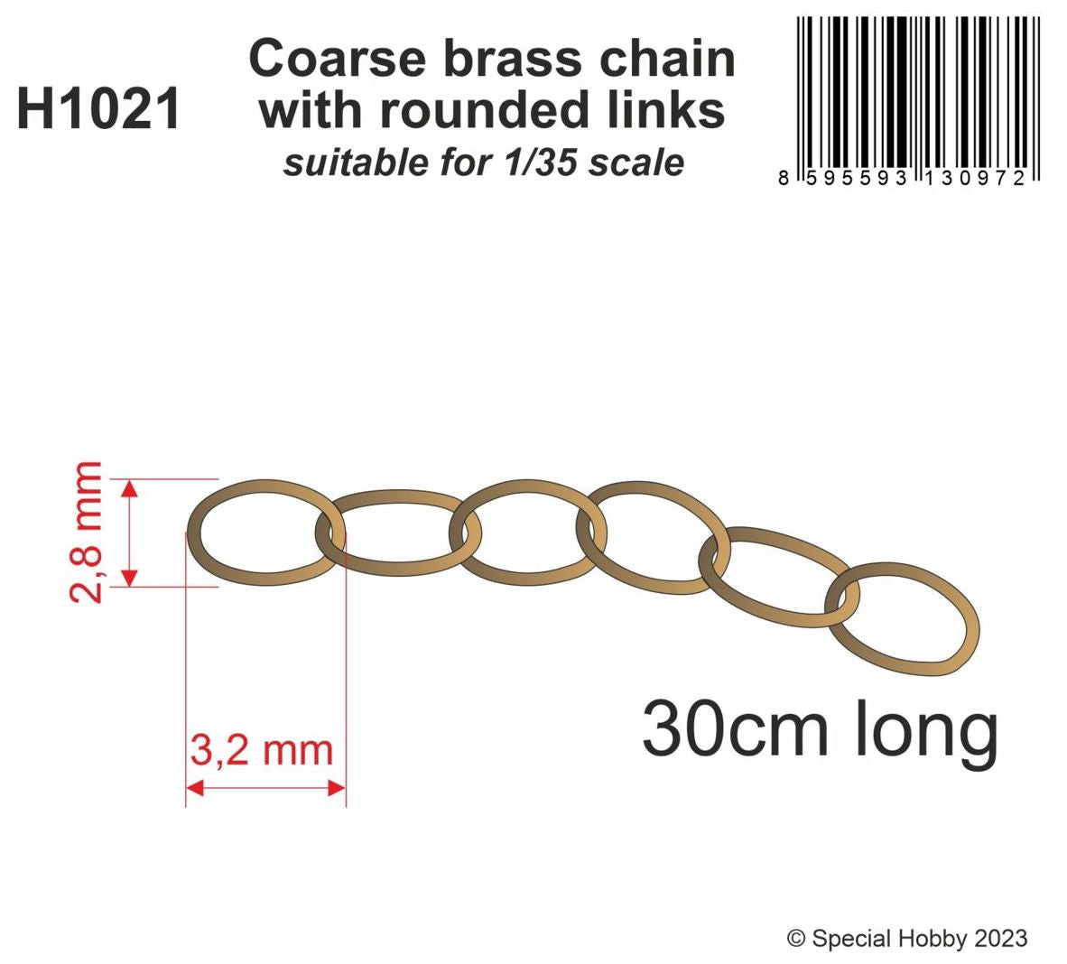 CMK/Czech Master Kits CMKH1021 1:35 Coarse brass chain with rounded links