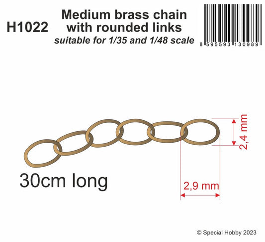 CMK/Czech Master Kits CMKH1022 Medium brass chain with rounded links