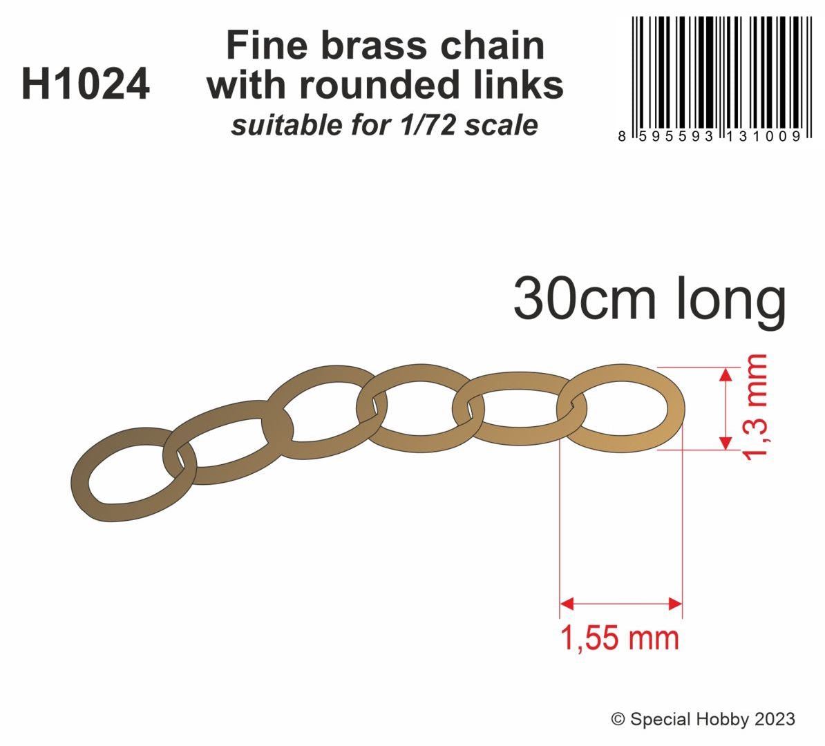 CMK/Czech Master Kits CMKH1024 1:72 Fine brass chain with rounded links