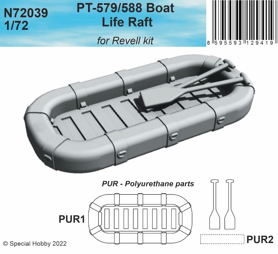 CMK CMKN72039 1:72 PT-588/PT-579 Patrol Torpedo Boat Life Rafts