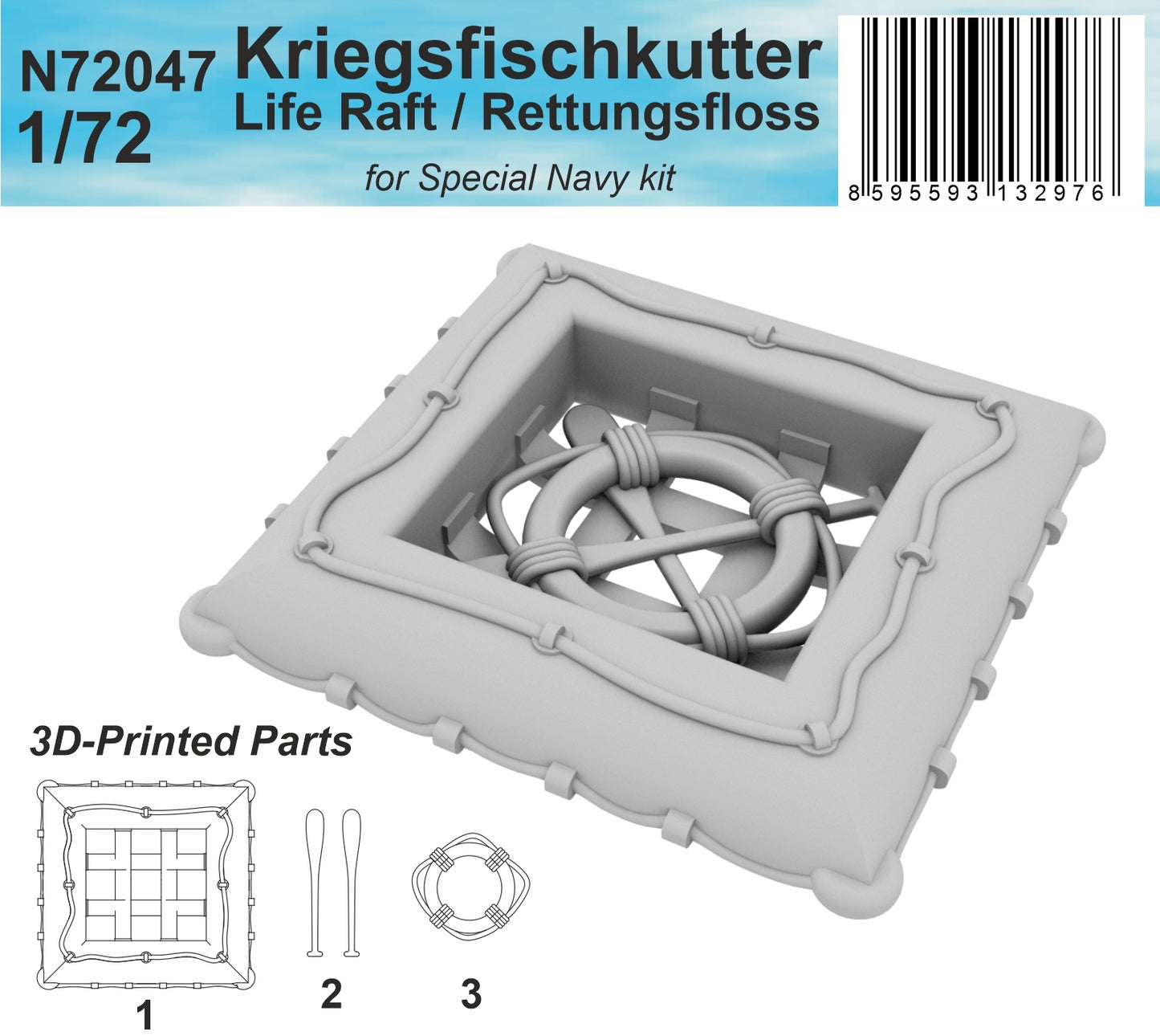 CMK/Czech Master Kits CMKN72047 1:72 Kriegsfischkutter, & other ships, life-raft