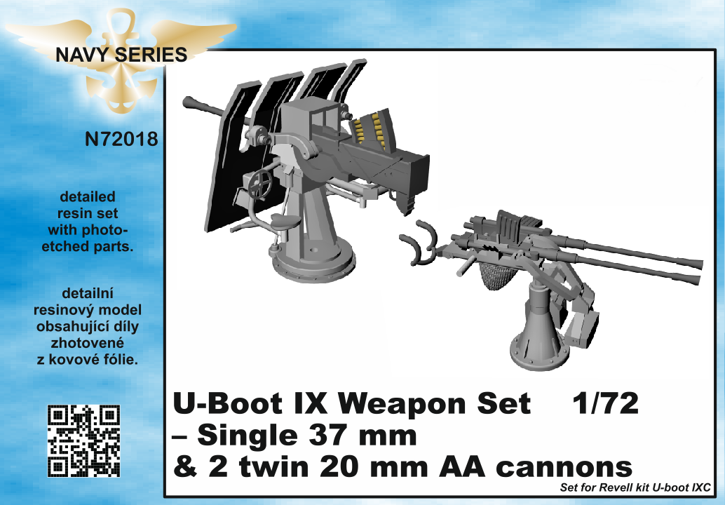 CMK/Czech Master Kits CMKN72018 1:72 Type IXC weapons set