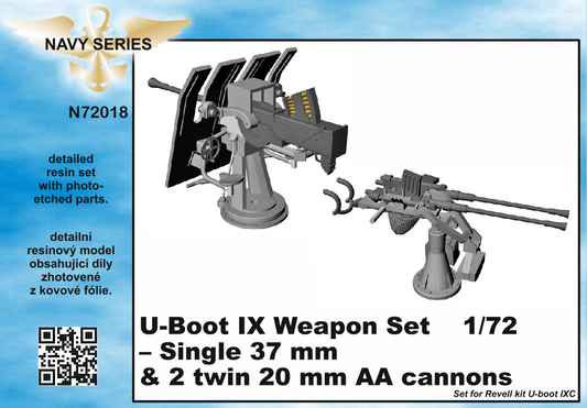 CMK/Czech Master Kits CMKN72018 1:72 Type IXC weapons set