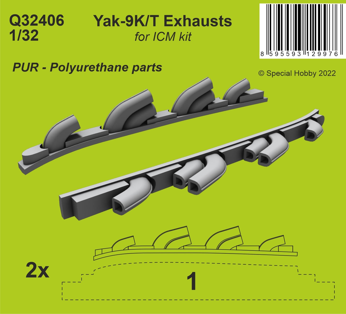 CMK/Czech Master Kits CMQ32406 1:32 Yakovlev Yak-9T exhausts