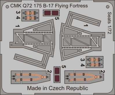 CMK/Czech Master Kits CMQ72175 1:72 Boeing B-17F/B-17G Flying Fortress Seats