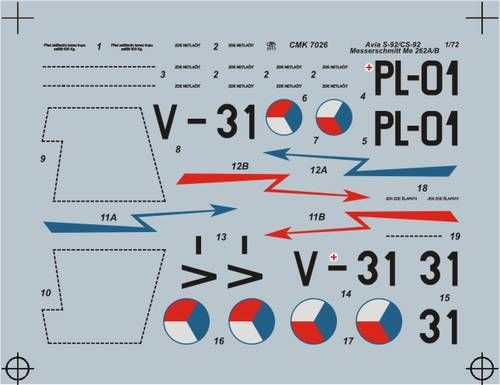 CMK/Czech Master Kits CMQ72177 1:72 Avia S-92/CS-92 decals