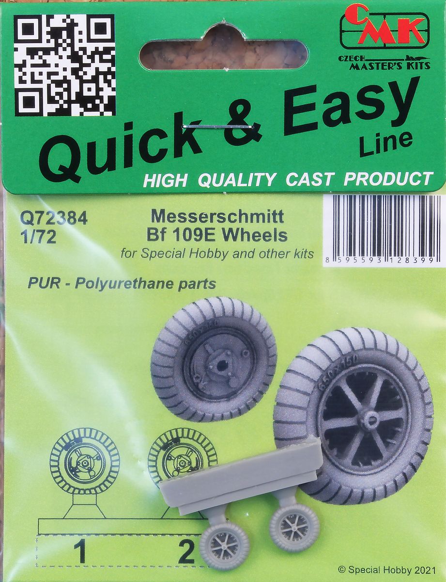 CMK/Czech Master Kits CMQ72384 1:72 Messerschmitt Bf-109E Wheels