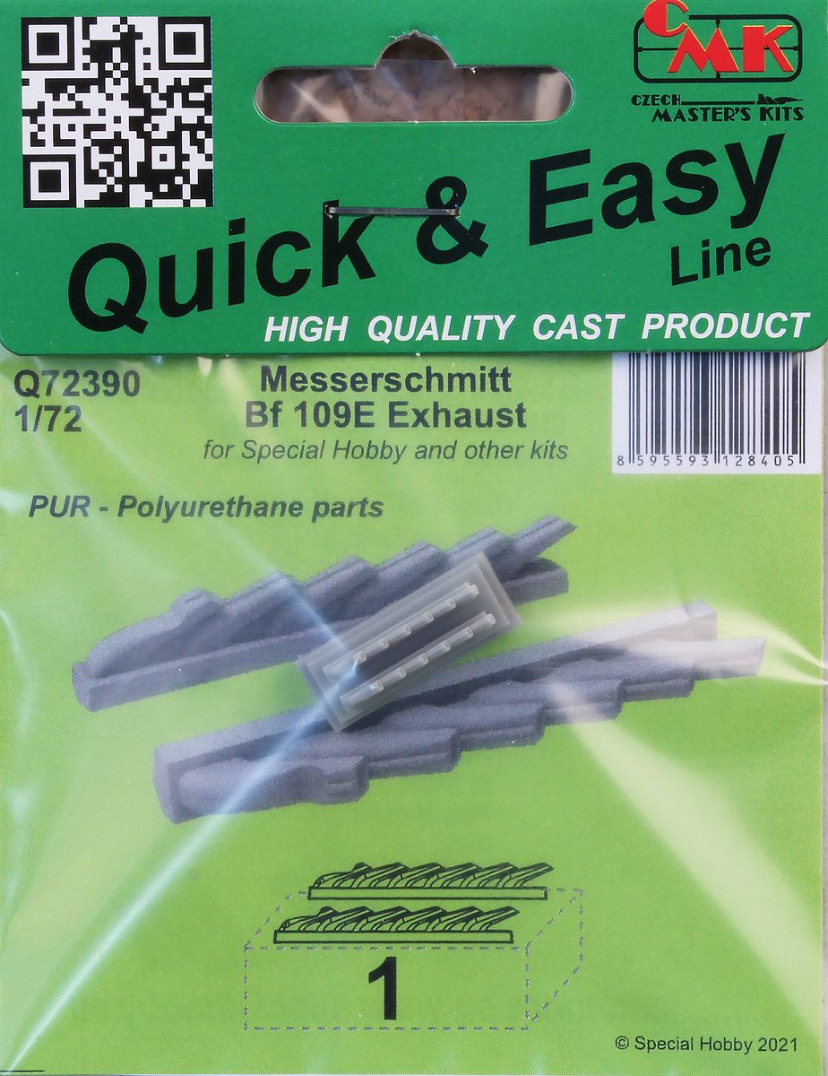 CMK/Czech Master Kits CMQ72390 1:72 Messerschmitt Bf-109E exhausts