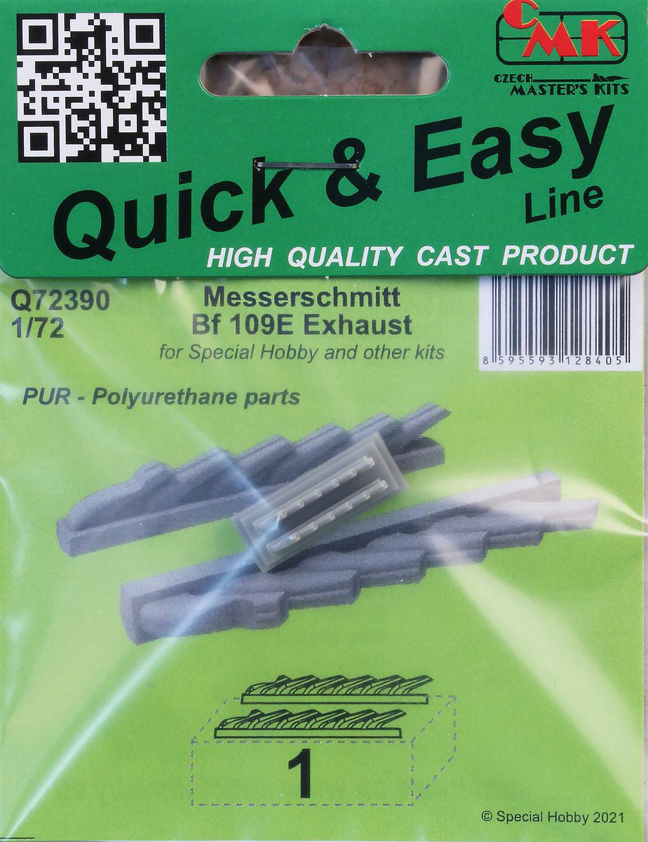 CMK/Czech Master Kits CMQ72390 1:72 Messerschmitt Bf-109E exhausts