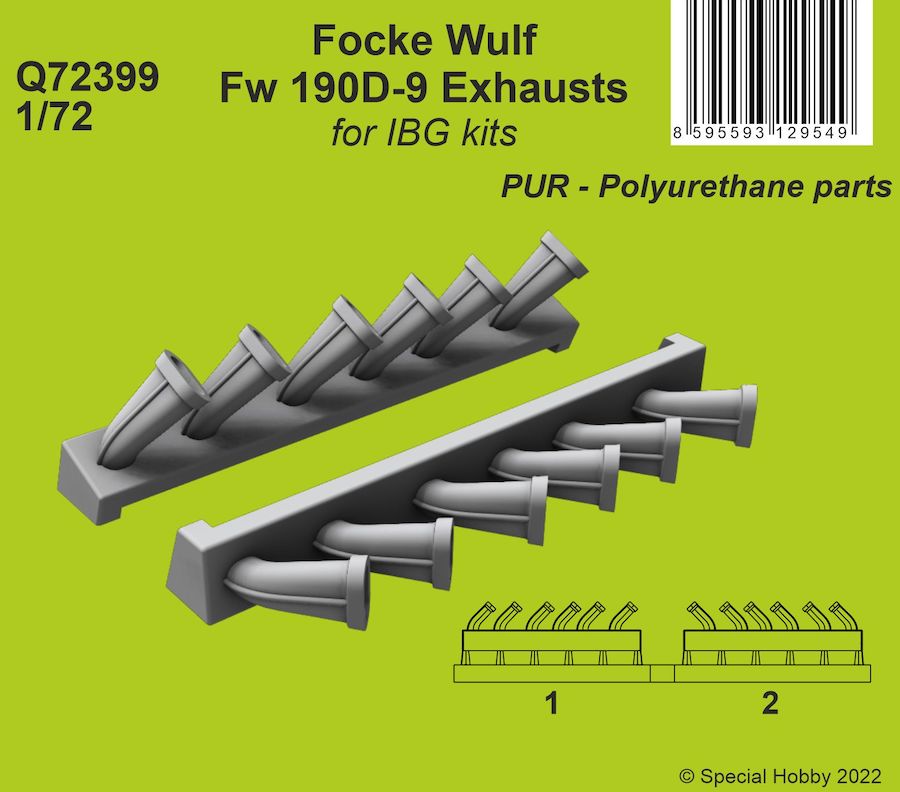 CMK/Czech Master Kits CMQ72399 1:72 Focke-Wulf Fw-190D-9 Exhausts