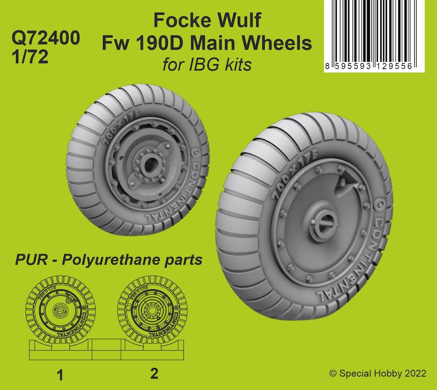CMK/Czech Master Kits CMQ72400 1:72 Focke-Wulf Fw-190D-9 Main Wheels