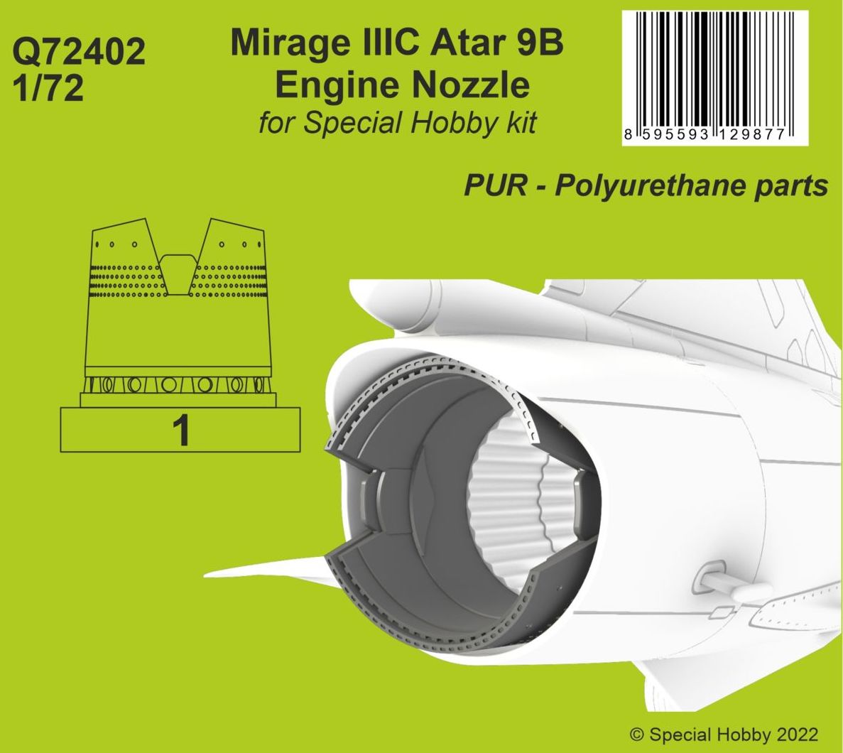 CMK/Czech Master Kits CMQ72402 Dassault_Mirage IIIC Atar 9B Engine Nozzle 1:72