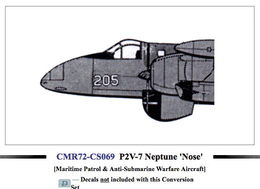Czech Master Resin CMR-CS069 1:72 P2V-7B Neptune nose conversion