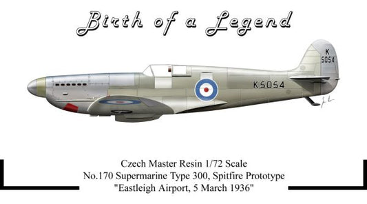 CMR CMR72-170 1:72 Spitfire Type 300 Prototype Eastleigh 1935
