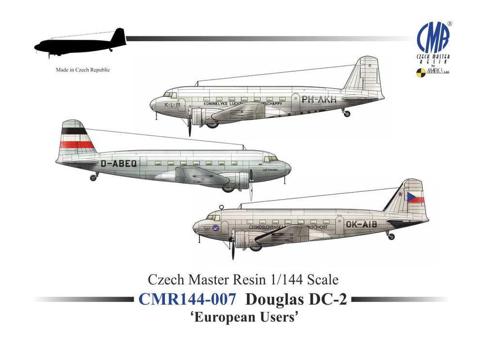 Czech Master Resin CMR144-007 1:144 Douglas DC-2 'European users' with decals
