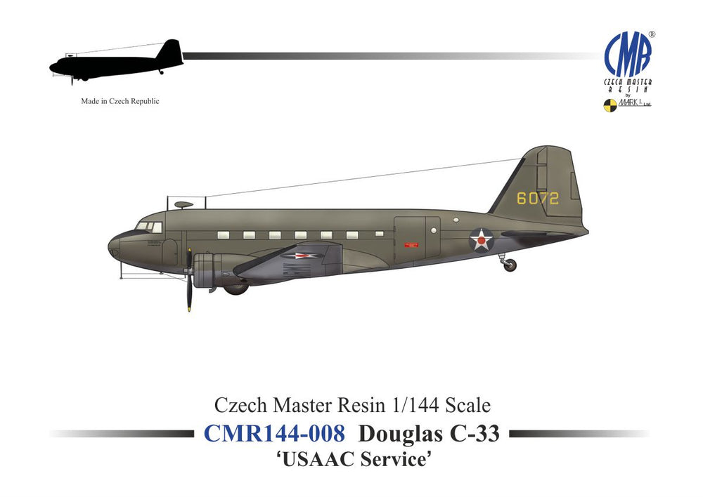 Czech Master Resin CMR144-008 1:144 Douglas C-33 Decals U.S