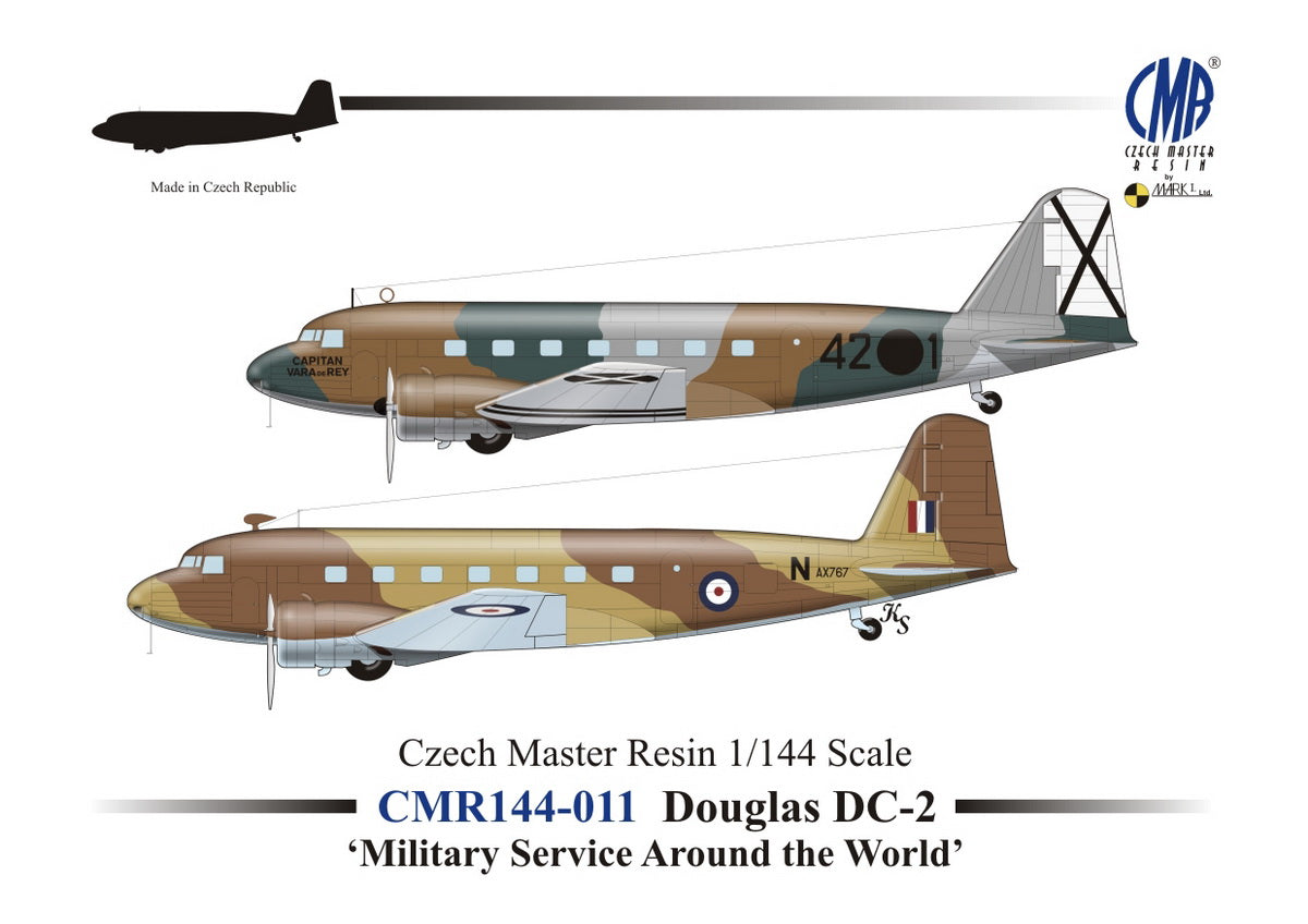 Czech Master Resin CMR144-011 1:144 Douglas DC-2 Military Service Worldwide