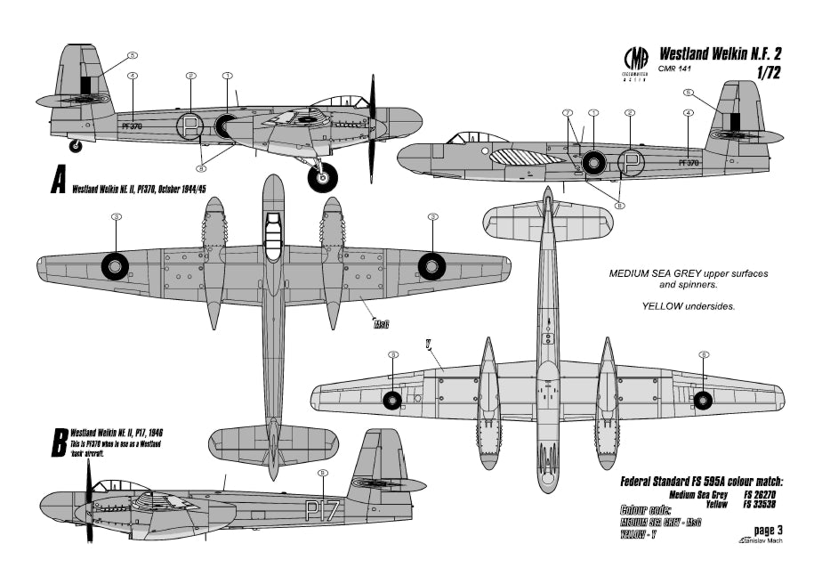 CMR CMR72-141 1:72 Westland Welkin NF.II Night Fighter Decals