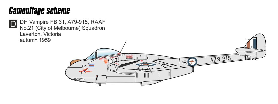 Czech Master Resin CMR72-217 1:72 de Havilland Vampire FB.31 in RAAF Service