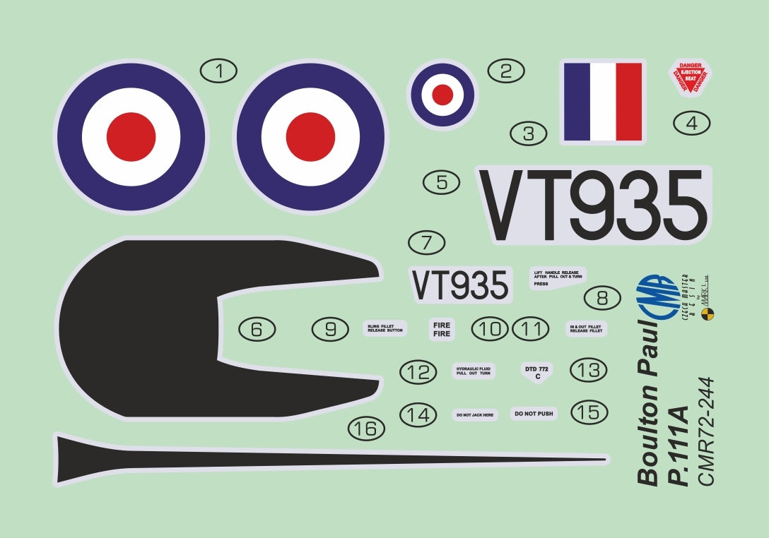 Czech Master Resin CMR72-244 1:72 Boulton Paul P.111A 'Yellow Peril'