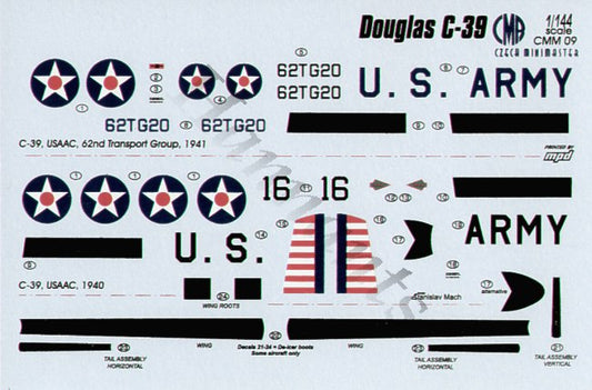CMR CMR144-009 Douglas C-39 with USAAC Decals 1:144