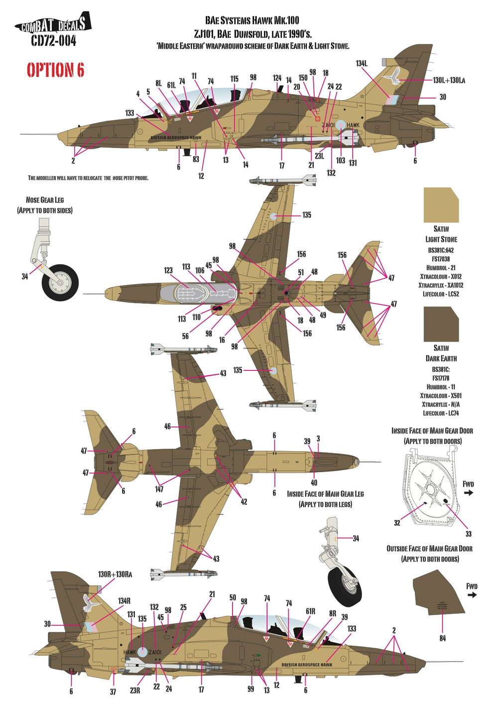 Combat Decals COM72004 1:72 Test & Development BAe Hawks x 9