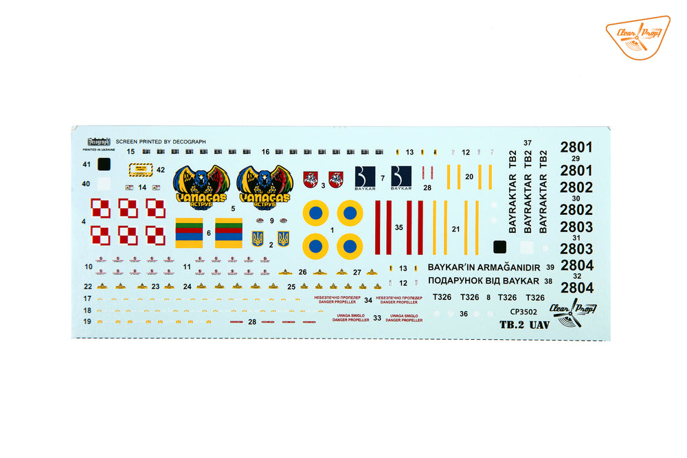 Clear Prop Models CP3502 1:35 TB.2 UAV in Polish service Starter kit