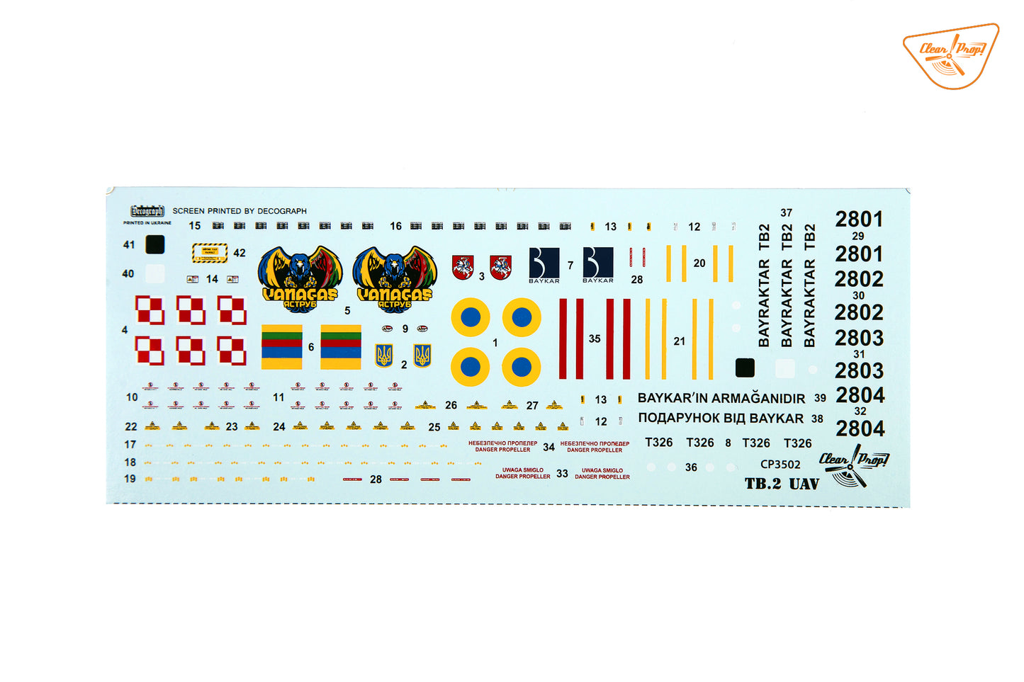 Clear Prop Models CP3502 1:35 TB.2 UAV in Polish service Starter kit