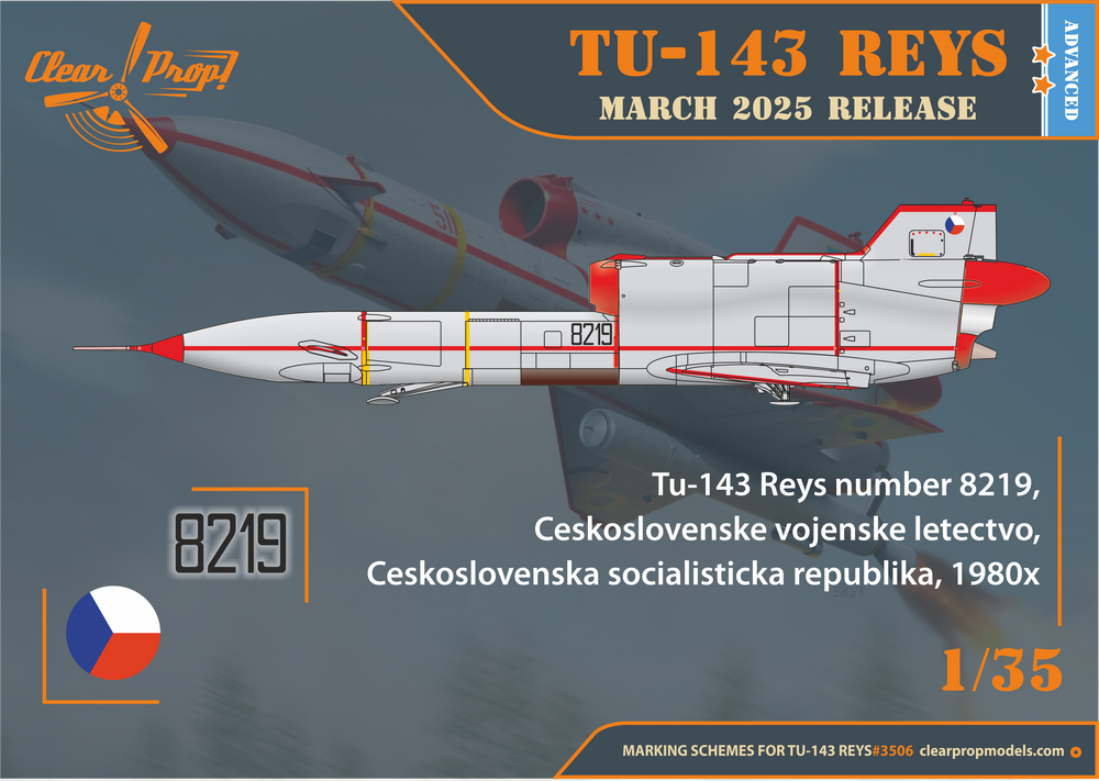 Clear Prop Models CP3506 1:35 Tu-143 Reys television reconnaissance Advanced kit