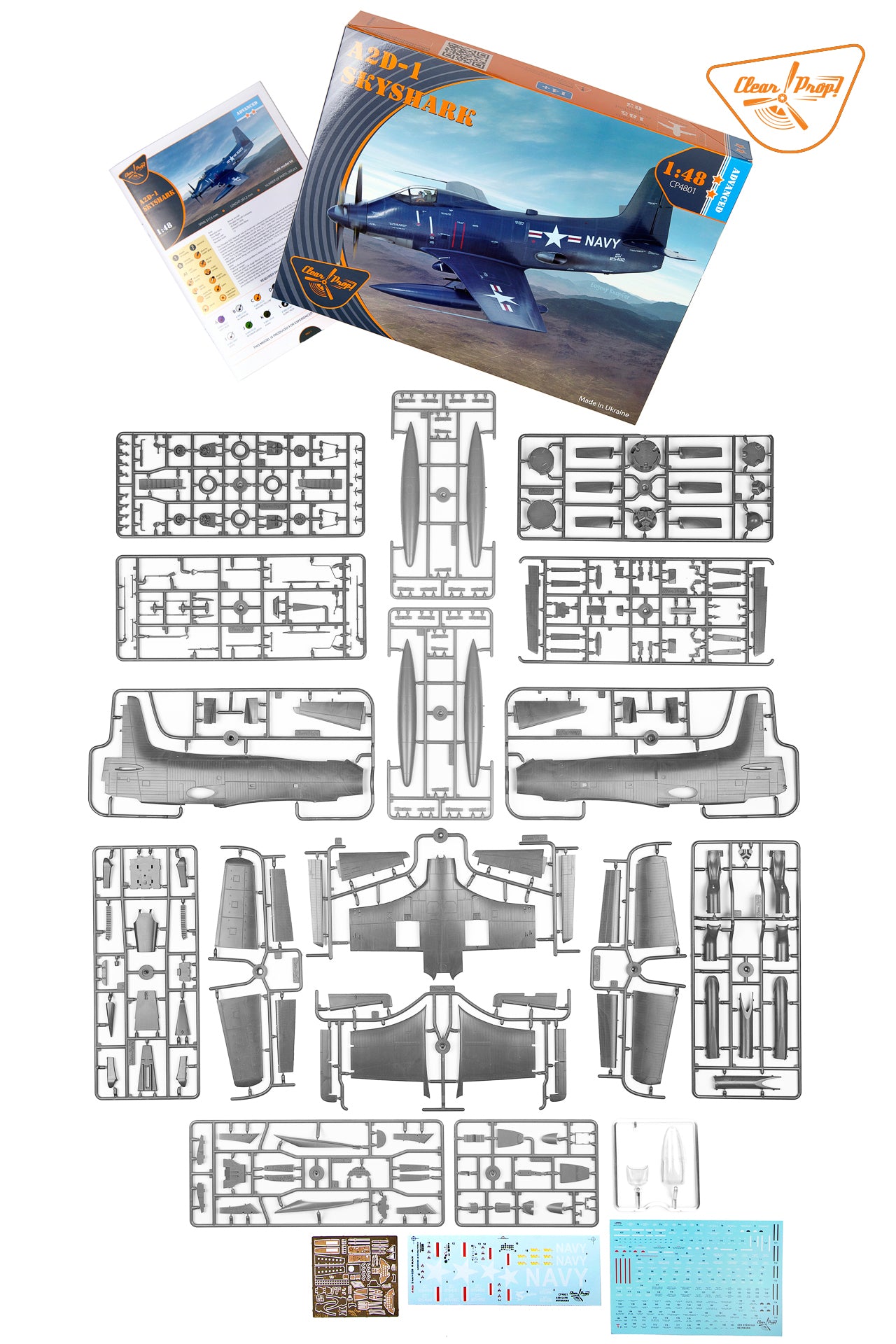 Clear Prop Models CP4801 1:48 Douglas A2D-1 Skyshark ADVANCED KIT