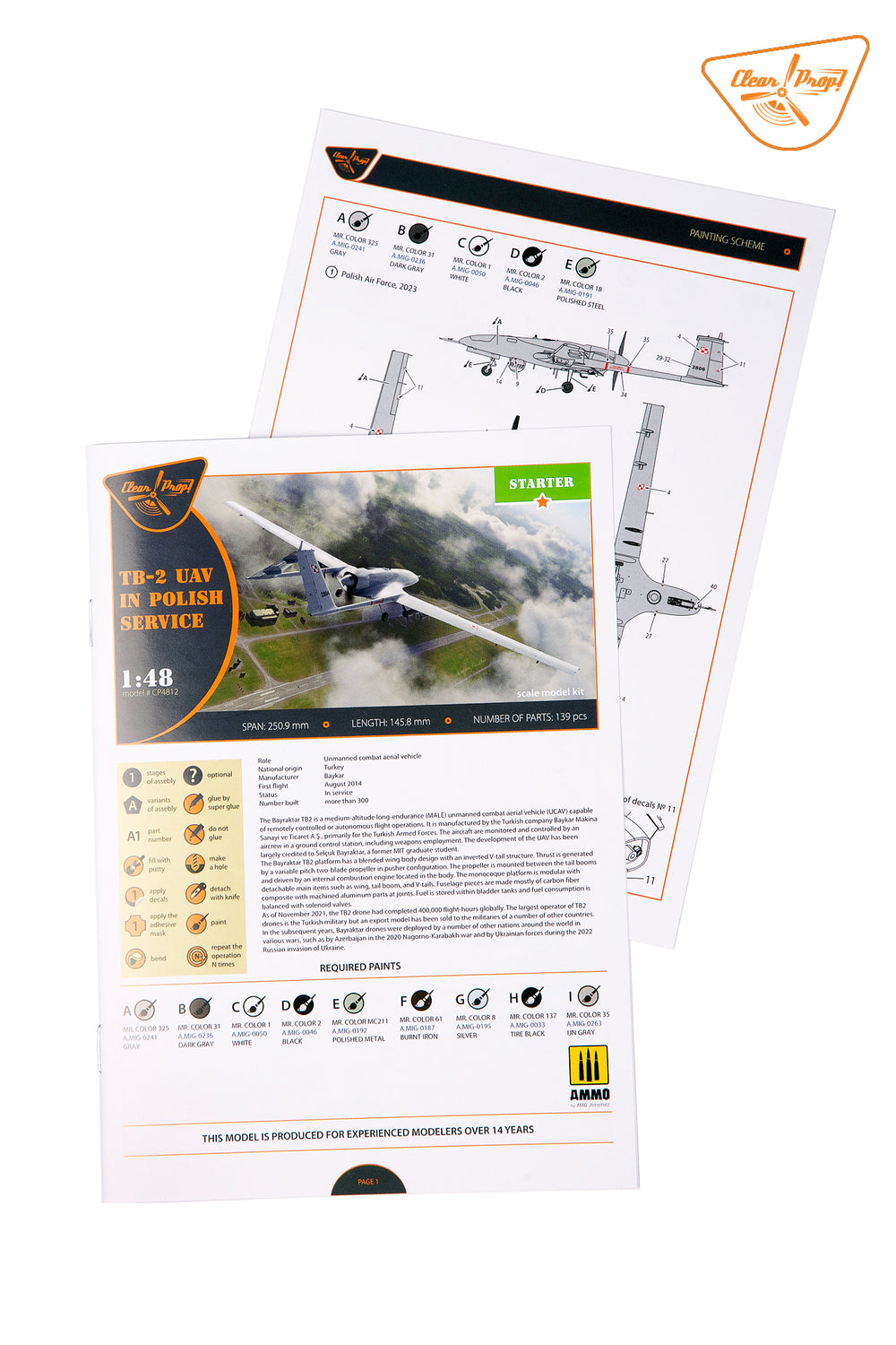 Clear Prop CP4812 1:48 Bayraktar TB.2 UAV Polish/Ukraine Service