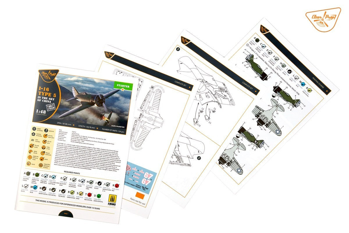 Clear Prop Models CP4813 1:48 Polikarpov I-16 Type 5