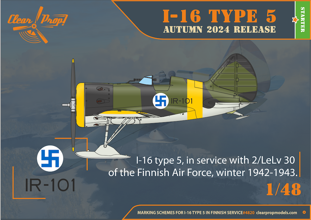 Clear Prop Models CP4820 1:48 Polikarpov I-16 type 5 In Finnish Service