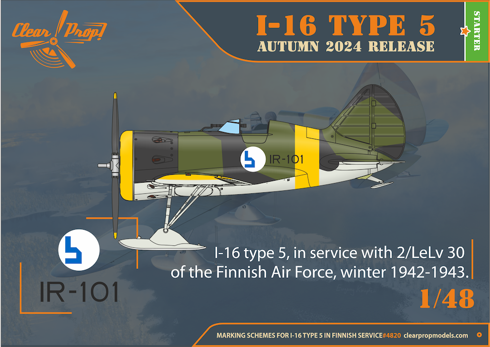 Clear Prop Models CP4820 1:48 Polikarpov I-16 type 5 In Finnish Service