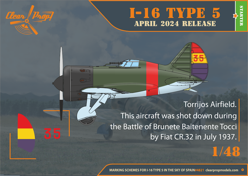 Clear Prop Models CP4821 1:48 Polikarpov I-16 type 5