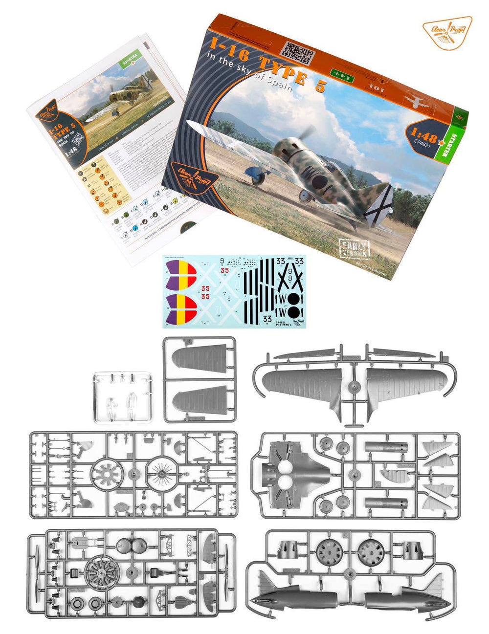 Clear Prop Models CP4821 1:48 Polikarpov I-16 type 5