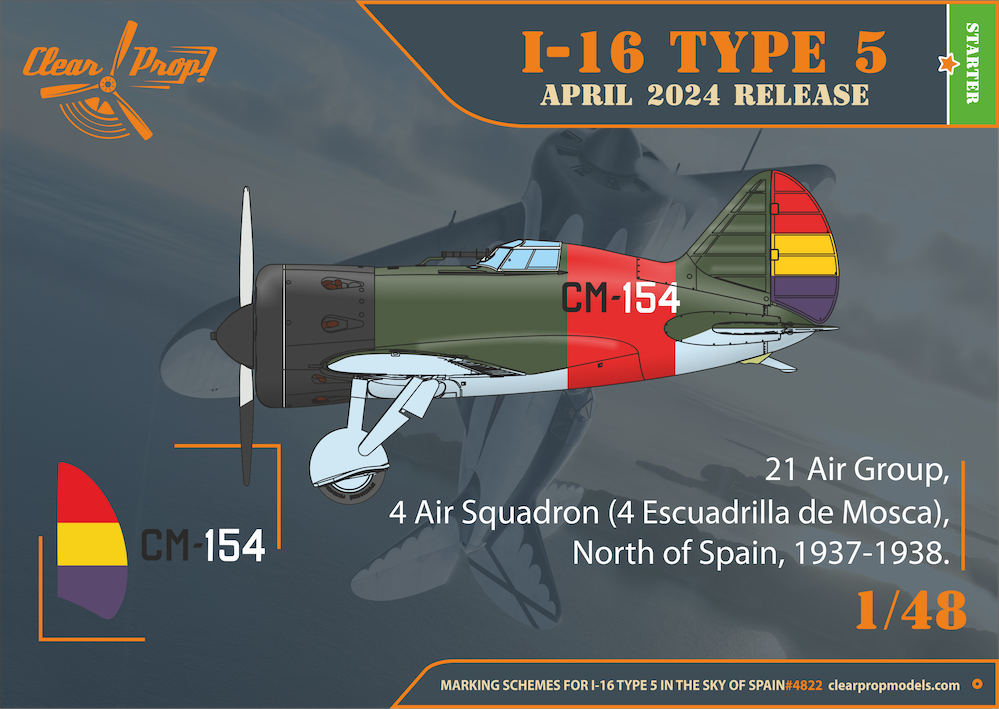Clear Prop Models CP4822 1:48 Polikarpov I-16 type 5