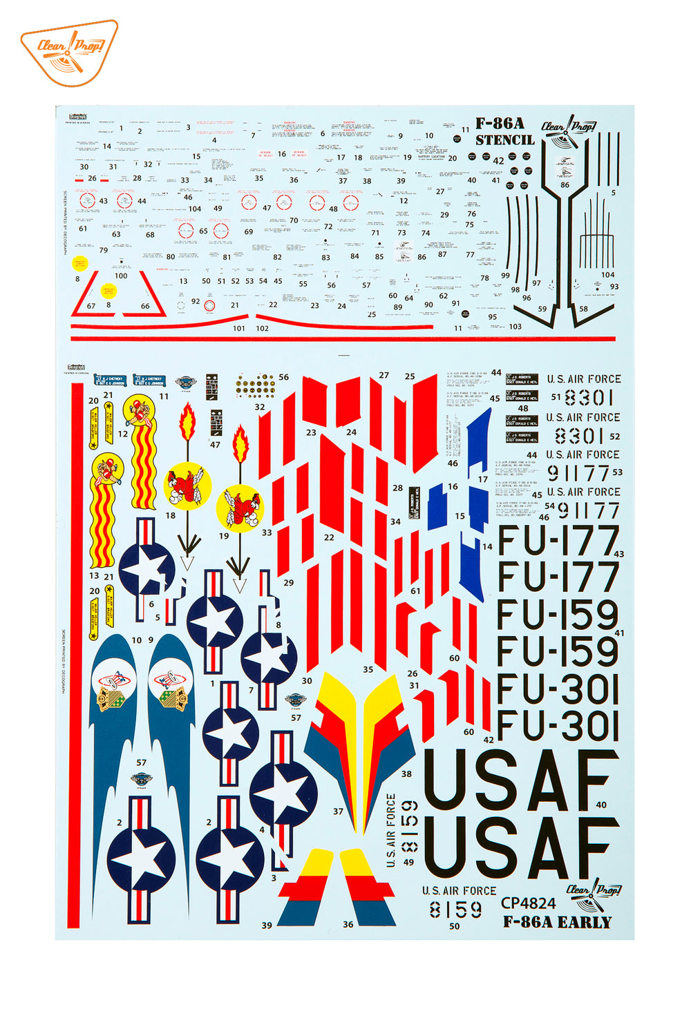 Clear Prop Models CP4824 1:48 North-American F-86A Sabre Advanced kit